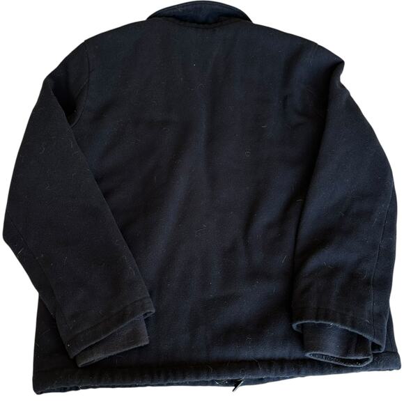 Mens Coat Size Medium Fleece Lined Levi Black - Picture 6 of 8